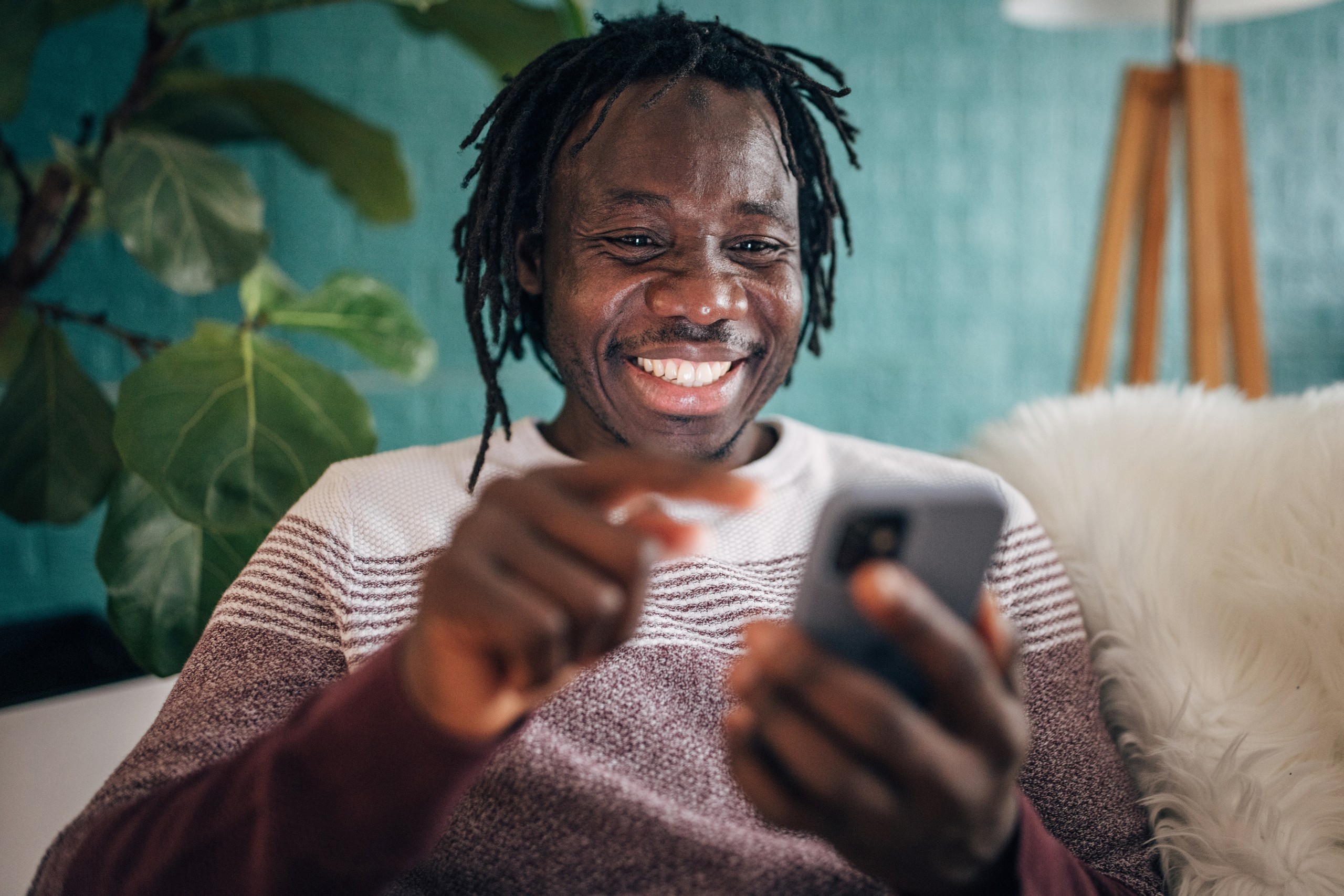 Man looking at something on his phone