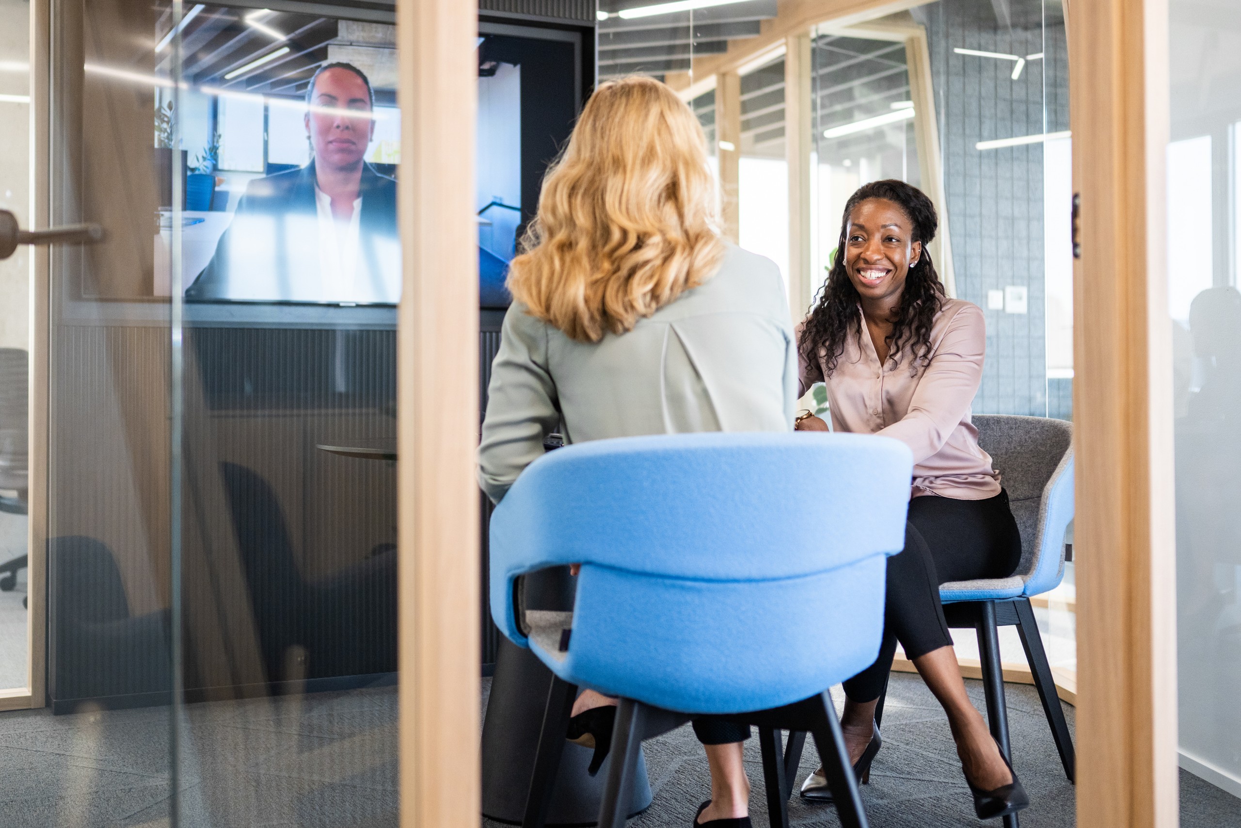 Employees in a meeting