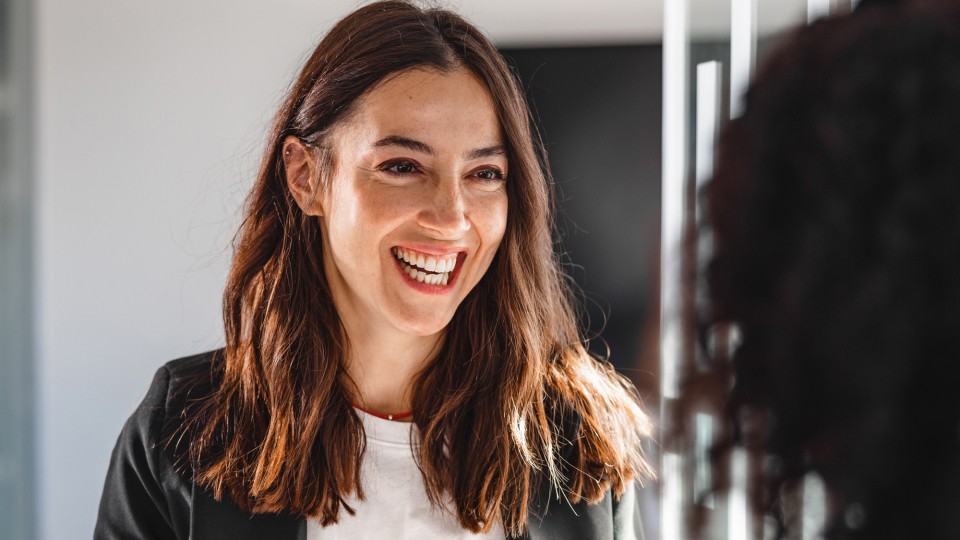 woman smiling
