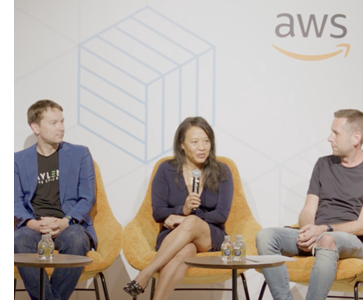 Cathy Ross shares her insights at an AWS event.