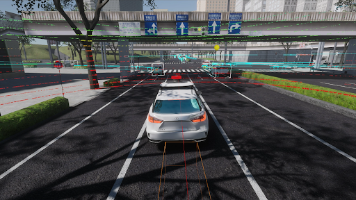 An autonomous vehicle simulation created on TIER IV’s platform.