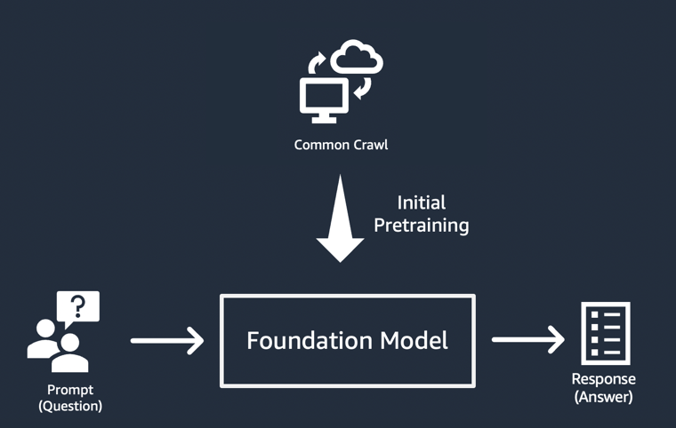 Figure 4: A user inputs a prompt into a foundation model and it generates a response.