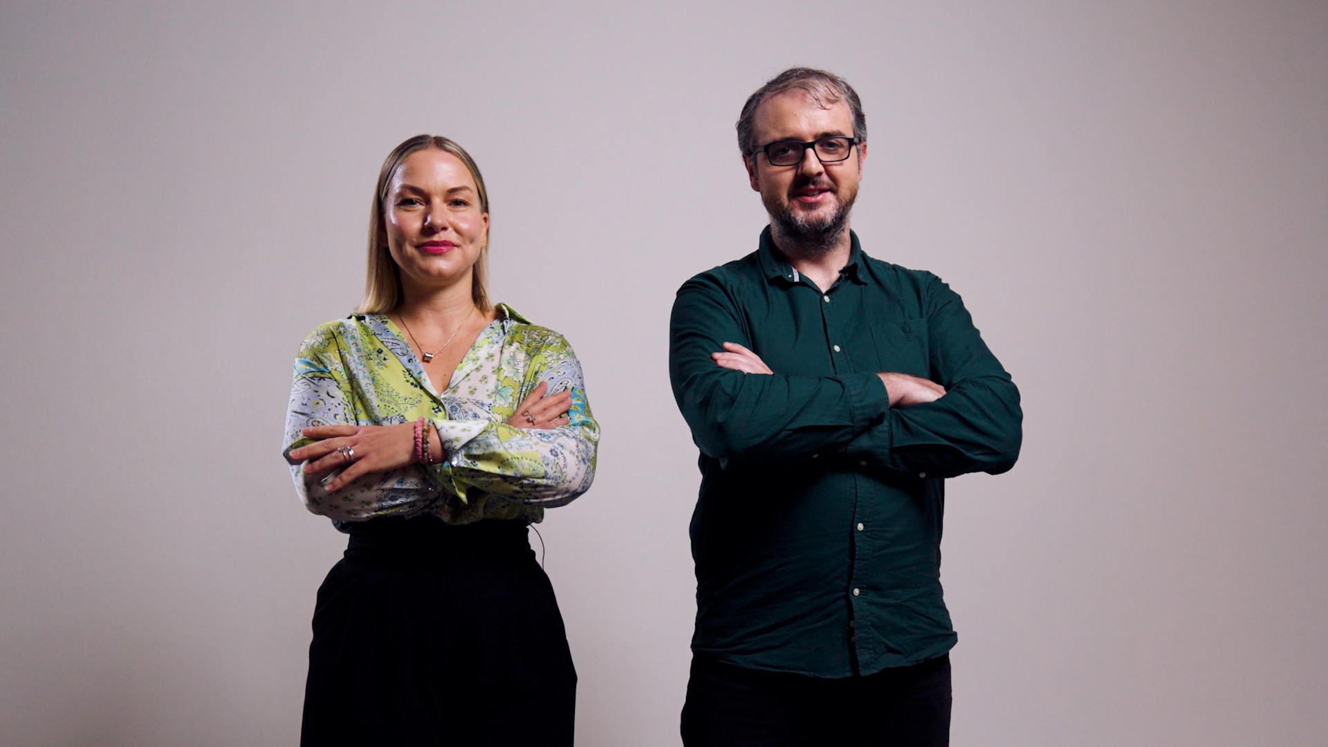 AudioStack Commercial Director Silke Zetzsche and Co-Founder and CTO Peadar Coyle standing side by side.