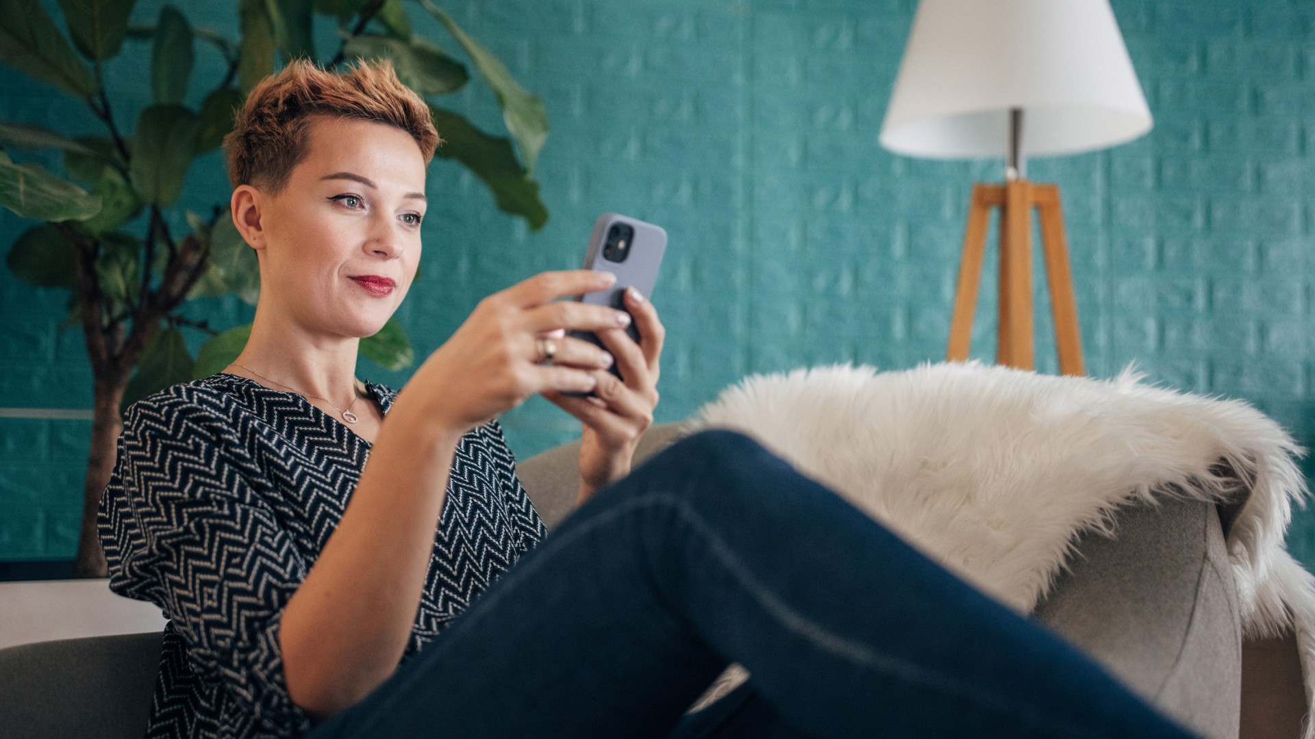 Woman looking at phone
